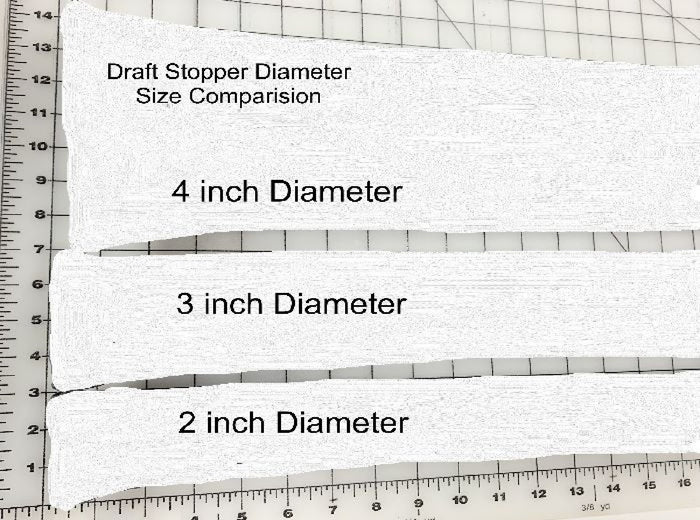 Draft Stopper 3 inch Large Diameter Cherries Pick a Length