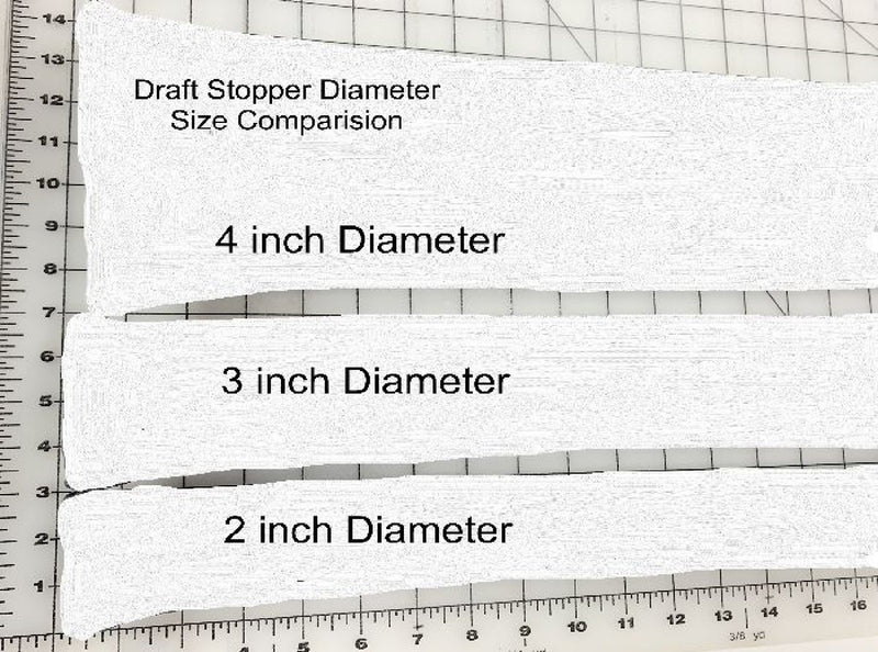 Draft Stopper 3 inch Diameter for Windows/Doors Pick a Length– Blue Leaves
