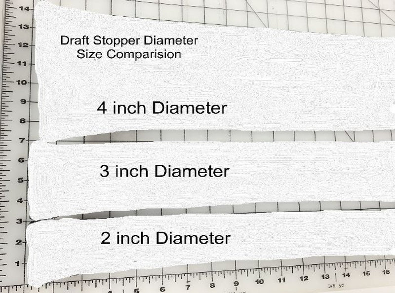 Draft Stopper Narrow 2 inch diameter Window / Door Peppers Pick a Length
