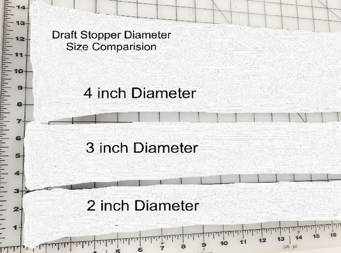 Draft Stopper Narrow 2 inch diameter Window / Door Mocha Pick a Length