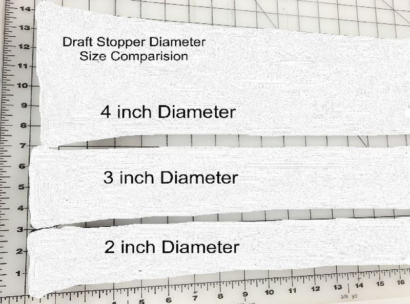 Draft Stopper Extra Large 4 inch diameter Dark Green Pick a Length