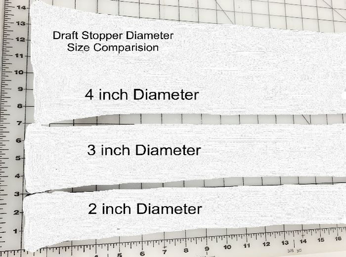 Draft Stopper 3 inch Large Diameter Dark Green Pick a Length
