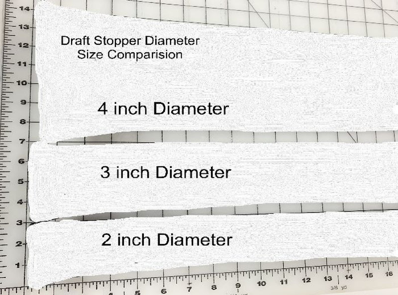Draft Stopper Extra Large 4 inch diameter Slate Gray Pick a Length