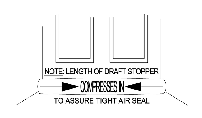 Draft Stopper 3 inch Large Diameter Black Pick a Length