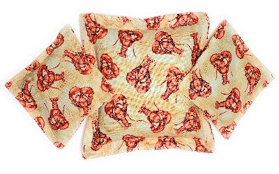 Small Novelty Pillows - Lobsters on Brown - Set of 3