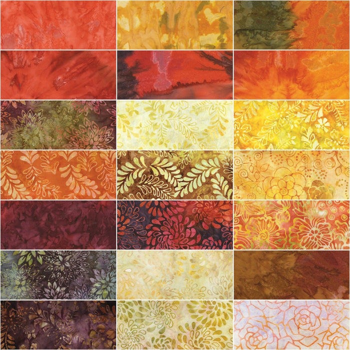 Desert Sunset, Bali Color Expressions - Benartex 42 each 5"x5" Squares