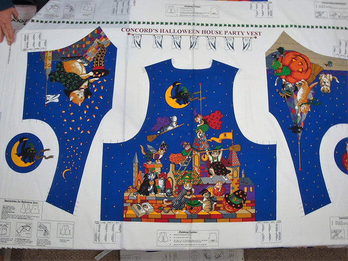 Halloween Fright Night Vest 100% Cotton Panel by Concord House